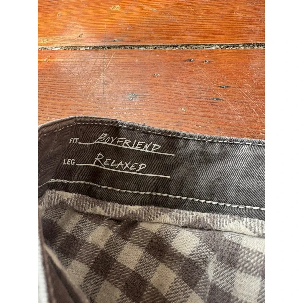 Eddie Bauer‎ Lined Pants Womens 4 Gray Boyfriend Relaxed Legend Wash Chino